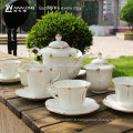 Boîte cadeau de luxe Design Packaging 15pcs Ceramic Bone China Coffee Tea Sets